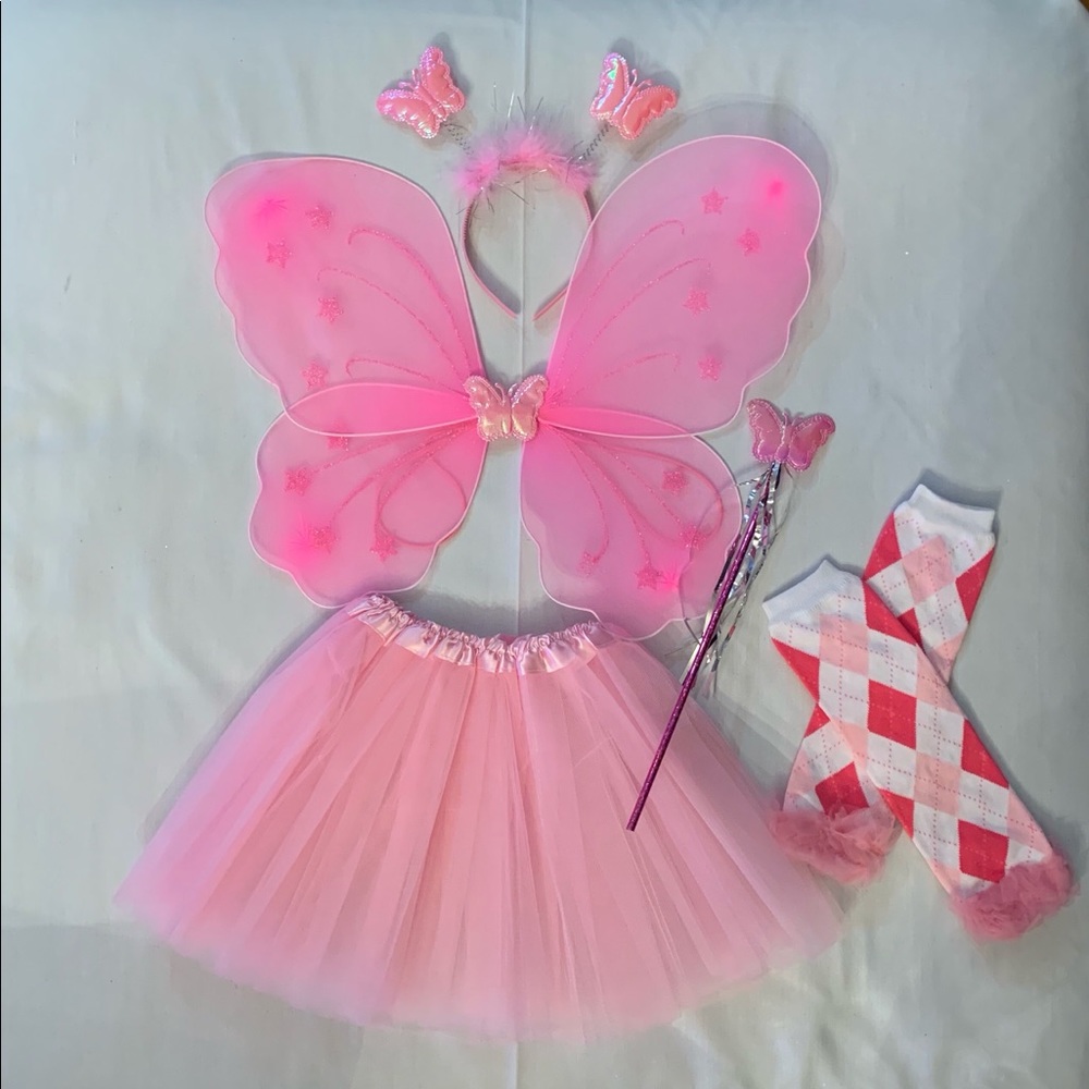 Girls Ballet Dance Fairy Costume w Leg Warmers
